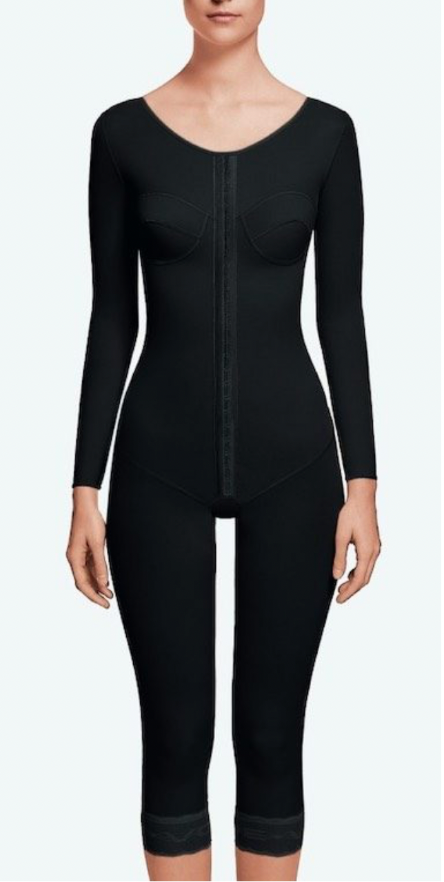 Below the knee full body shaper with vest incorporated